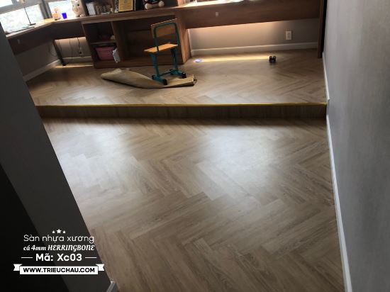 Sàn nhựa hèm khóa lắp kiểu xương cá