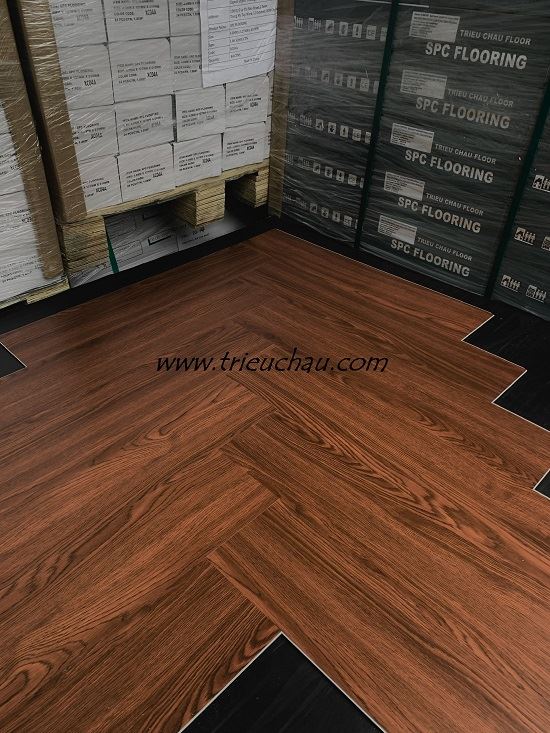 Sàn nhựa hèm khóa lắp kiểu xương cá